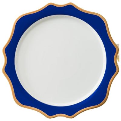 China Sustainable Navy Dish Plates Cheap Ceramic Navy Blue Dinner Plate Cheap Glazed Stoneware Dish Restaurant for sale