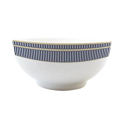 China Ceramic Creative Bone Viable Gold Rim Chinese Fine Bowl for sale