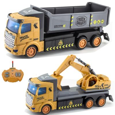 China RC Model Dump Truck RC Trucks Construction Vehicle Toys Front Loader Digger Excavator Digger Toy Trailer Electronics Engineering Toy for sale