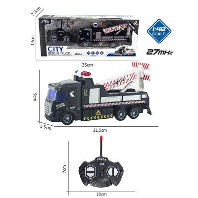 China RC Model Tow Truck Cross Country Vehicle rc truck toy crane toy lifting cars for kids police rescue trailer team remote control toys for sale