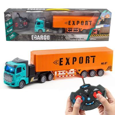 China RC Model Container Truck RC Cars Toys Open Door Container Car Set Truck Logistics Truck Vehicles Toy Carrier Tractor Trailer Loading Children for sale