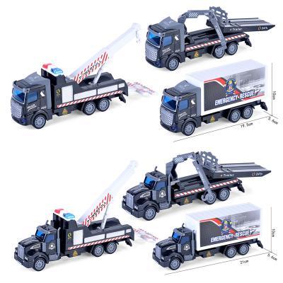 China Hot Sale Toys Rescue Rescue Vehicle Toy Set Truck Carrier Ambulance Kids Toys Cars Tow Truck Rescue Team Crane Trailer Carrier 20.5*5.5*9cm for sale