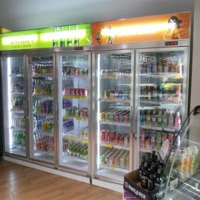 China Single-temperature 2 Glass Doors 1.8 Meter Length 900L Plug In Upright Commercial Display Type Drinks Air Cooler Refrigerator for sale