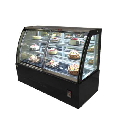 China Single-temperature 1200 mm length bakery display cake cabinet cake cooler showcase with black color marble base for sale