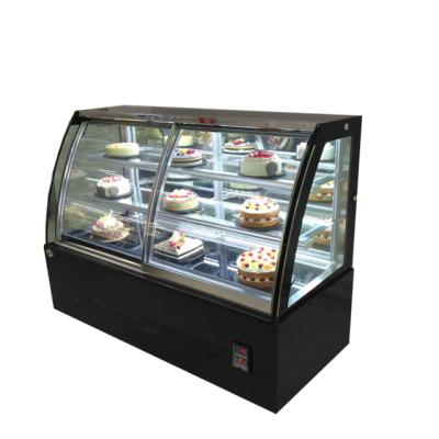 China Single-temperature Refrigerated Bakery Display Cake Cabinet Cake Showcase 1200mm Length With Black Color Marble Base for sale