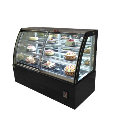 China Single-temperature 1200 mm length bakery display cake cabinet cake cooler showcase with black color marble base for sale