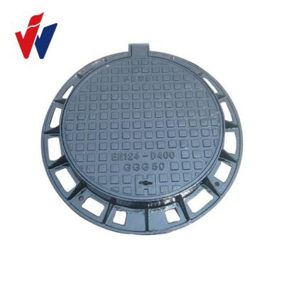 China Double-triangular iron etc. malleable iron manhole cover D400 for sale