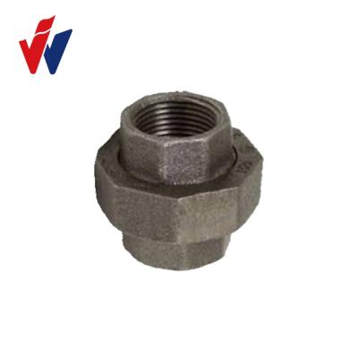 China Black Collapsible Oil Coupling Malleable Iron Pipe Fittings Cast Iron Union GOST Standard For Russia for sale