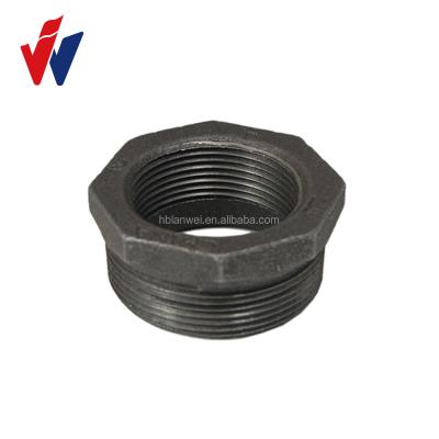 China Connect To Gi Pipe Black Bushing Square Malleable Iron Pipe Fittings Pipe Weight for sale