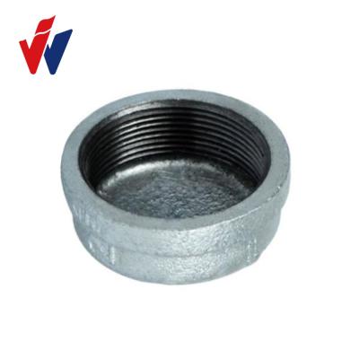 China Iron banded light type hot dipped galv. Malleable Iron Stock Pipe Fittings Cap 301 for sale