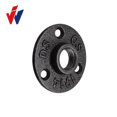 China Industry Competitive Price BS Standard Galvanized / Black Malleable Cast Iron Floor Art Flanges for sale