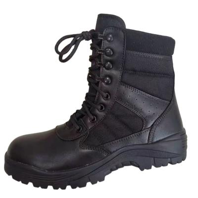 China Fashionable Mens Shoes Factory Wholesale Cement Construction Black Leather Comfortable Men 8 Inch Inside Zipper Army Military Boots for sale