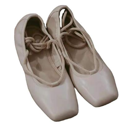 China Fashion Premium Leather High End Ladies Goat Flat Sport Shoes Fashion Flat Girls Ballet Dance Shoes for sale