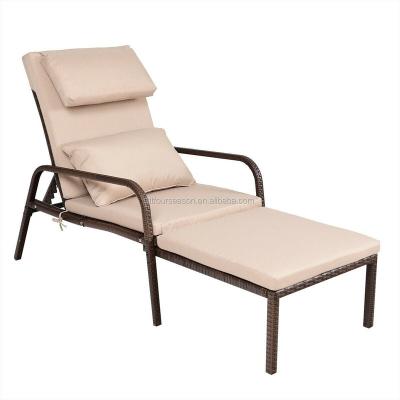 China Garden Set Pull Out Chaise Lounge Rattan Chair for sale