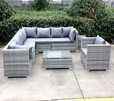 China Popular Garden Sofa 8pcs KD Rattan Sofa Set for sale