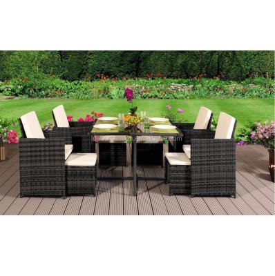 China Garden Rattan Set Cube Dining Set 9 Pieces for sale