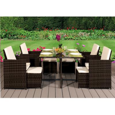 China CUBE RATTAN GARDEN FURNITURE SET IN GARDEN SET CHAIRS SOFA TABLE PATIO OUTDOOR WICKER 8 SEATER for sale