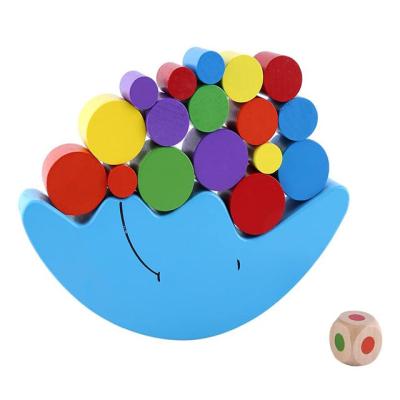 China Toy Moon Equilibrium Game Wooden Educational Stacking Blocks Balancing Game Matching Toy Balancing Moon Toy for Kids for sale