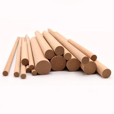 China Europe Craft Custom Natural Raw Handle Round Waxing Wooden Broom Sticks Unfinished Wood for sale