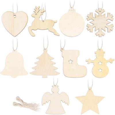 China Commercial export wooden Christmas tree decoration ornaments wooden reindeer for painting for sale