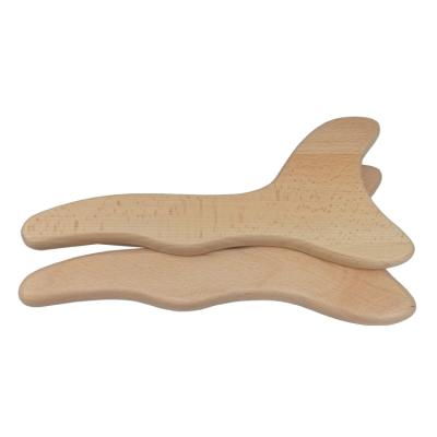 China Beech Gua Sha Massage Tool Gua Sha Board Drainage Massage Tool Wooden Scraping Lymphatic Massager for sale