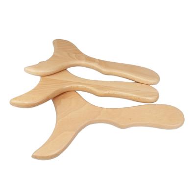 China Beech Supply Logo Slimming Massage Board Wooden Gua Sha Scraper Body Massager Therapy Tool for sale