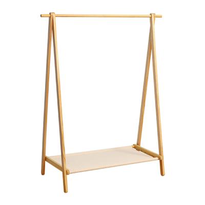 China Nordic Home Solid Wood Expandable Simple Foldable Wooden Hanger Floor Hanger Beech Bedroom Living Room Coat Rack for sale