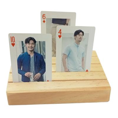 China Custom Pine Factory Wooden Wooden Playing Card Holders Wooden Playing Card Holders - Set of 2 for sale