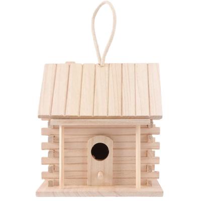 China Breathable Custom Wood Birds Cage Creative Bird Nest Indoor Outdoor Handmade Solid Wood Bird House for sale