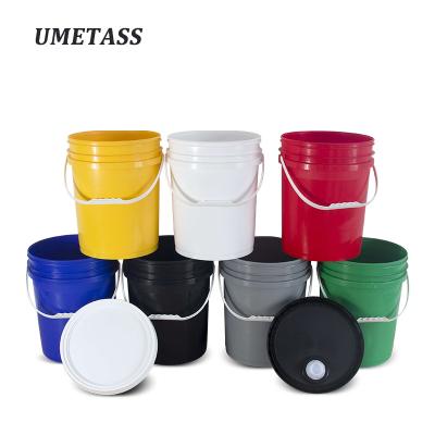 China FOOD GRADE 5 Gallon 20L Food Grade Thicken Bucket Pail For Paint Oil With Lid And Handle Household Plastic Storage Container for sale