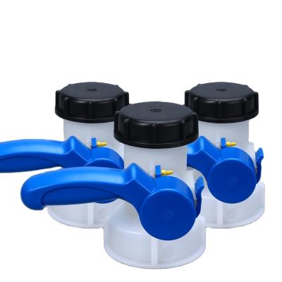 China Garden Water Connectors UMETASS Wholesale Adapter DN50 75MM Plastic Butterfly Valve For IBC Tank for sale