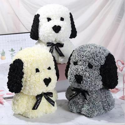 China Foam Rose Flower 38cm Artificial Flower Foam Rose Dog Hot Sale Wholesale For Christmas Valentine Day for sale