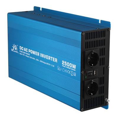 China Home Solar Power System Hot Selling DC to AC Power Inverter 2500W Pure Sine Wave Inverter 2kw 12v/24v 110v/220v Solar Panel Inverter for sale