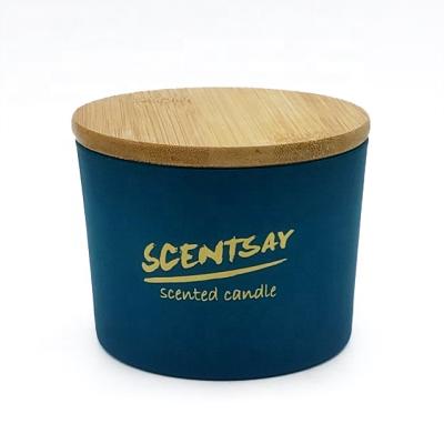 China Scented Scented Candle Feature Custom Multicolor Scented/Flameless Logo Matte Glass Jar With Wooden Lid for sale