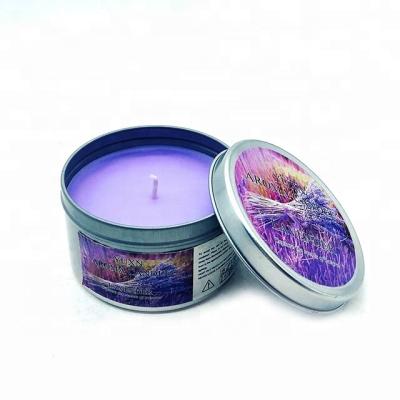 China Scented Paraffin Candle Custom Scents Travel Mini Tin Candles With Metal Lid for sale