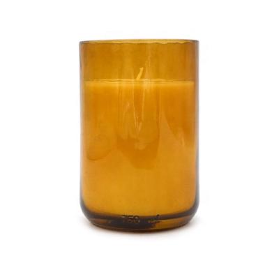 China Pillar Candle Fragrance Scented Candle in Amber Candle Glass Jar for sale