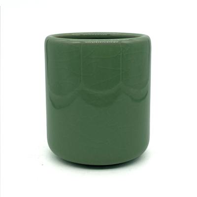 China TC06 8oz Empty Creative Fresh Style Home Decoration Green Ceramic Candle Container Celadon for sale