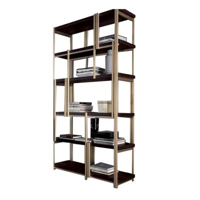 China Sustainable Stylish Nordic Bookcases Veneer Shelf Wood Shelves Wall Modern for sale