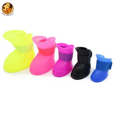 China Amazon Silicone Pet Cat Dog Shoes Dog Rain Waterproof Boots Sustainable Success Anti Scratch for sale