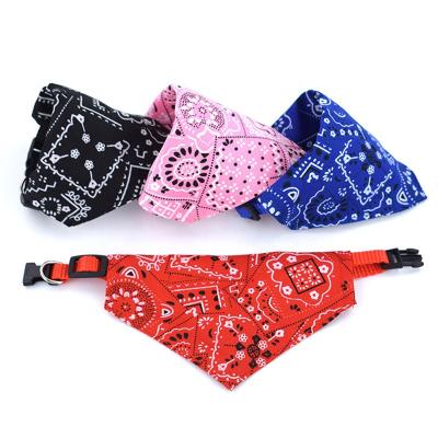 China 2021 Viable Factory Pet Products Dacron Cat Dog Supplies Triangle Print Pet Scarf Dog Bandana Collar for sale