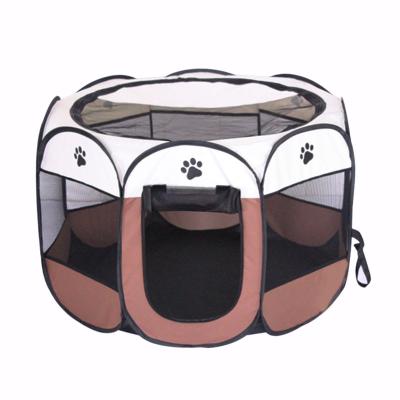 China Breathable Portable Octagon Pet Tent Playpen Dog Sleep Barrier Collapsible Pet Carrier Tent Kennel for sale