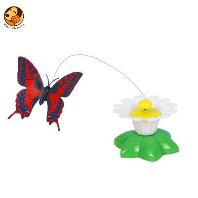 China Factory PP Viable Funny Automatic Pet Toys Electric Flying Bird Butterfly Cat Toy for sale