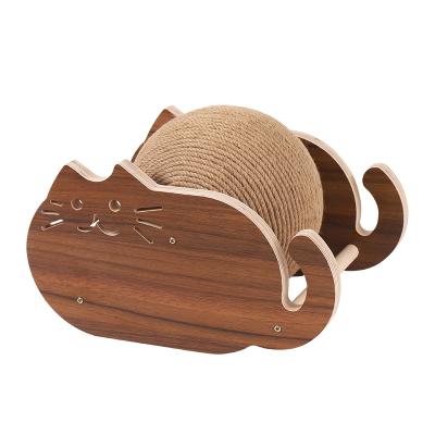 China Wholesale Viable Toys Cat Toy Ball Cat Scratcher Toys Interactive Wooden Board Sisal Hemp Pet for sale