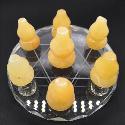 China China Beige Topaz Seven Star Row Ornaments Yuanbao Beige Flat Topaz Squash for sale