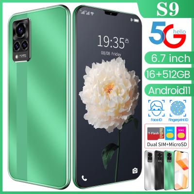 China S22 6.7 inch fingerprint ultra smart phone left 1+8g large punch-hole screen sent from manufacturer for sale