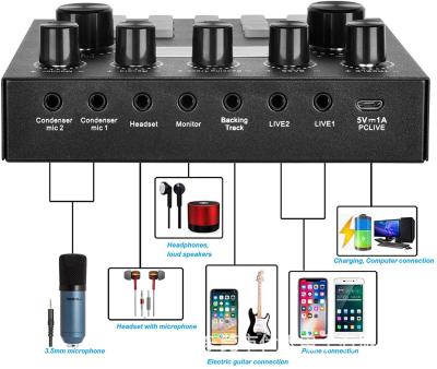 China Eco-friendly Live Singing Microphone Stand Factory Supply Anchor Live Full Set Of V8s Sound Card Mobile Phone Accompaniment for sale