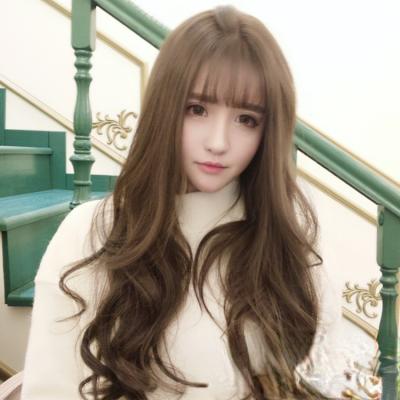 China Silky Straight Wave Factory Wholesale Female Curly Hair Wave Wig Air Bangs Roll New Long Big for sale