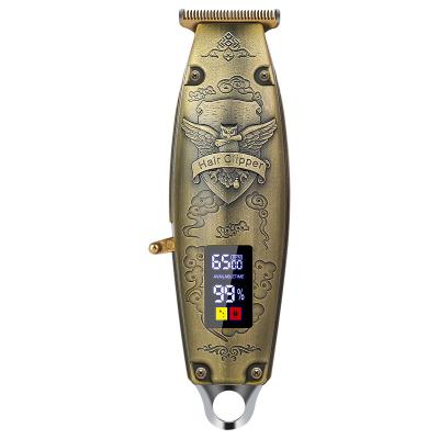 China Other Retro Electric Oil Head Men Barber Shop Hairdresser Metal LCD Display Electric Hair Cutter for sale