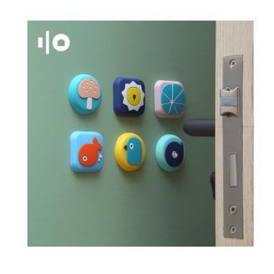 China Hot Selling Vintage Door Handle PVC Soft Mute Cute Silicone Glue Wall Anti-collision Protection for sale