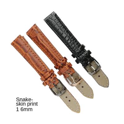 China 20mm Leather 18mm 16mm Snakeskin Leather Strap Men's and Women's for sale